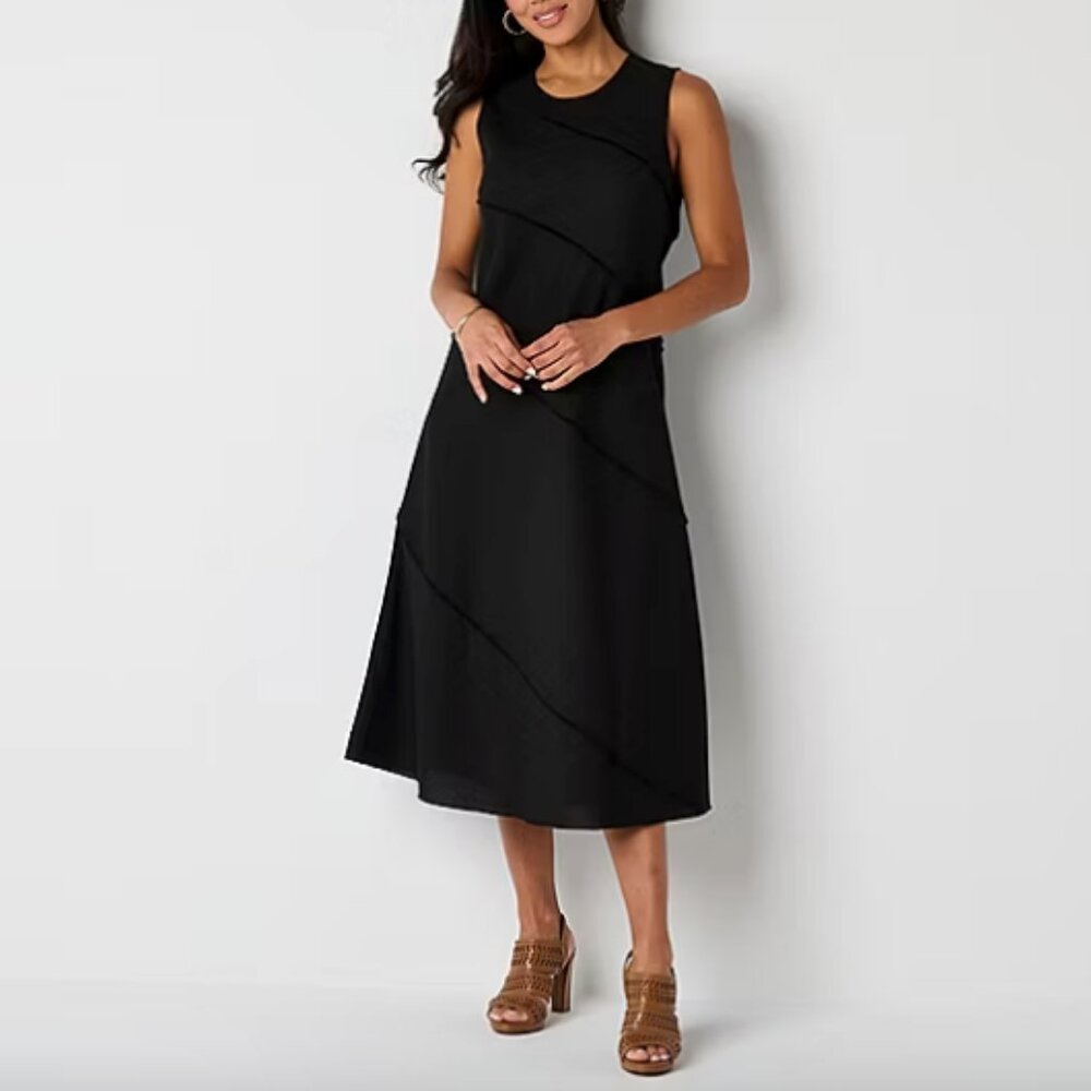 Isabel & Nina Womens Sleeveless Dress , Black Sz L 925556